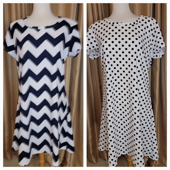 American City Wear Set of 2 T- Shirt Style Dresses Size 1X - Picture 1 of 11